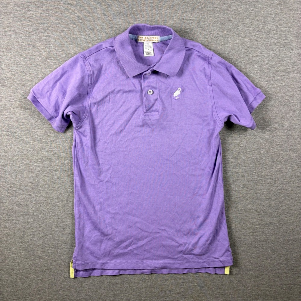 The Beaufort Bonnet Company Polo Kids Size 8 Purple Stork Logo Pima Cotton Shirt